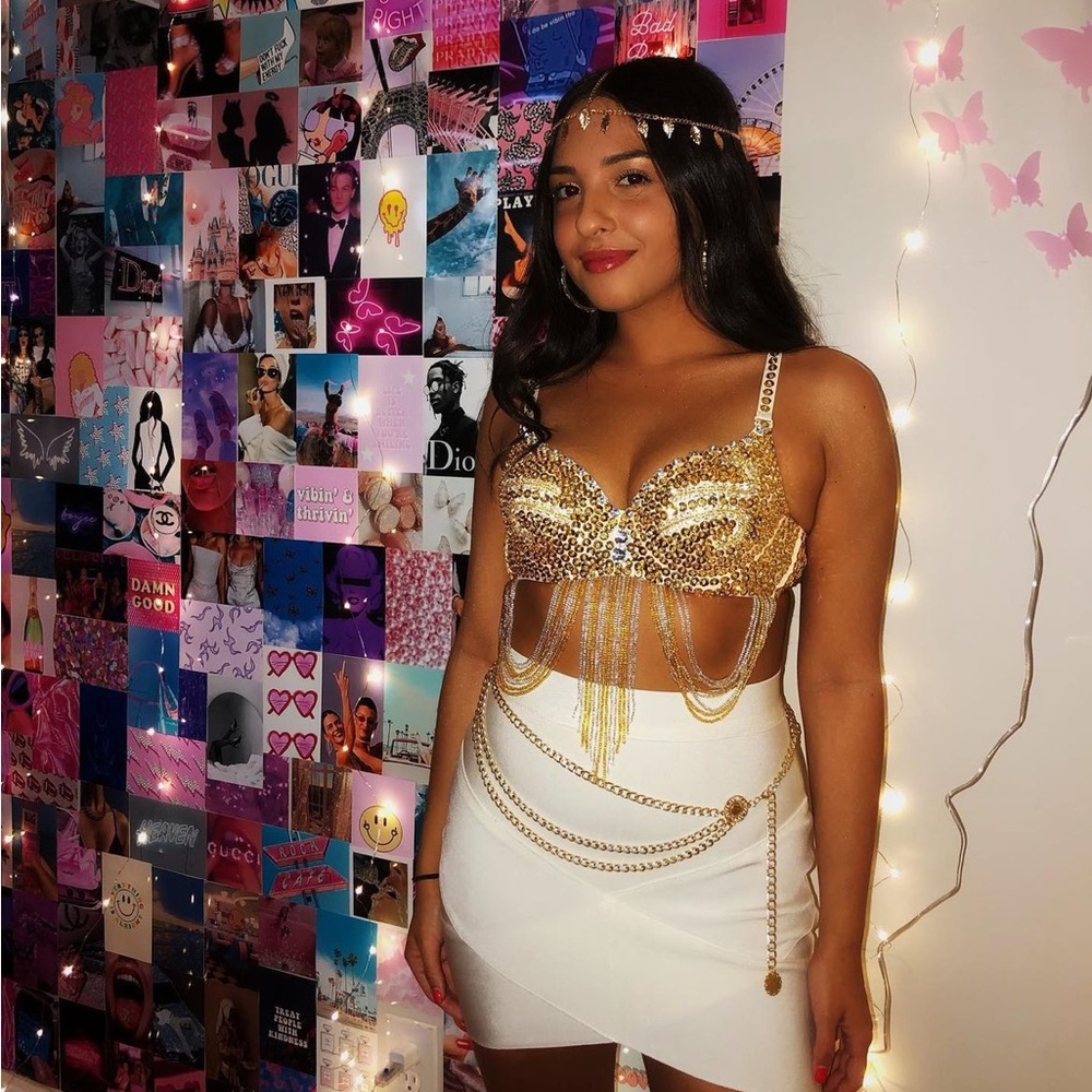 Gorgeous Sexy Beaded Gold & Silver Bra ✨👸🏽